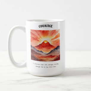 Caneca De Café Afirmação Positiva da Coragem