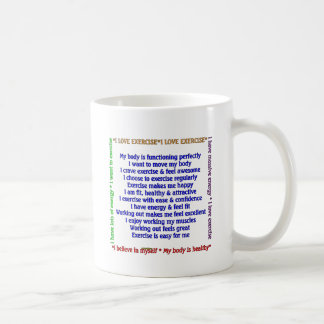 Caneca De Café Afirmações positivas do exercício