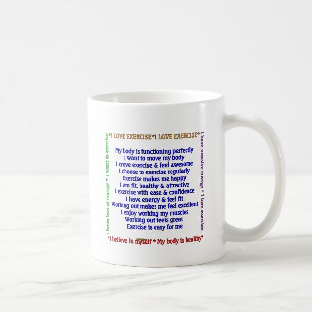 Caneca De Café Afirmações positivas do exercício (Direita)