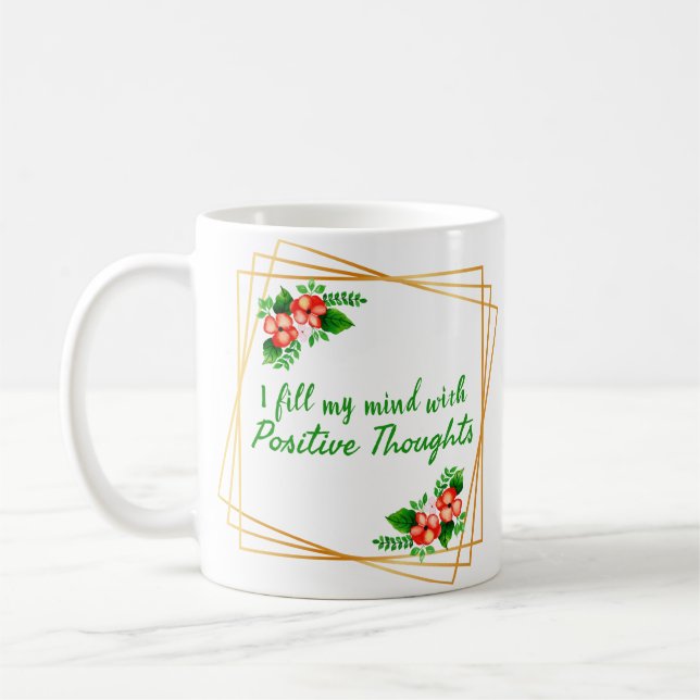 Caneca De Café afirmações positivas para autoamor e sucesso (Esquerda)