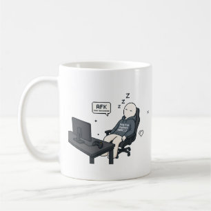 Caneca De Café AFK Longe do Teclado Meme Divertido de Gamer
