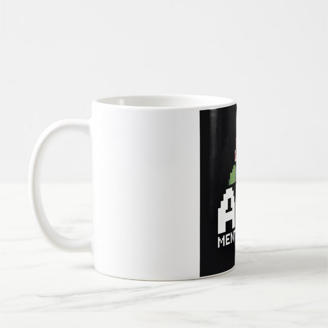 Caneca De Café AFK Mentalement Chibi Gamer Pixel Art (Esquerda)