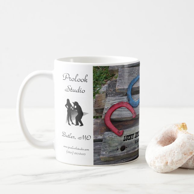 CANECA DE CAFÉ AFORTUNADA DAS FERRADURAS (Com Donut)