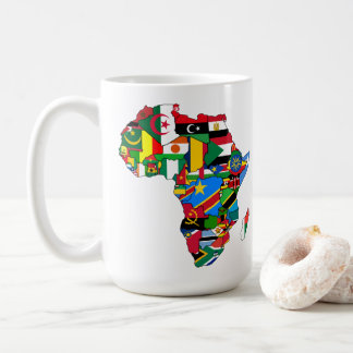 Caneca De Café África Está Chamando Sinalizadores De Países Do Ma