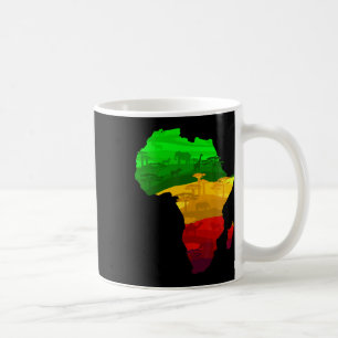 Caneca De Café África Mapa Verde Amarelo Vermelho Orgulho African