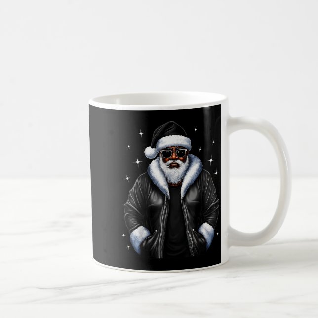Caneca De Café African American Christmas Xmas Afro Santa Claus  (Direita)