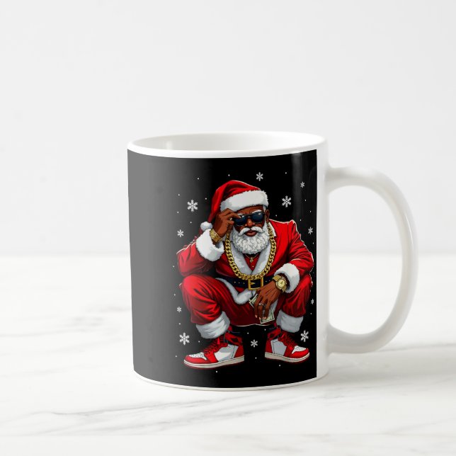 Caneca De Café African American Santa Christmas Black Xmas Women  (Direita)