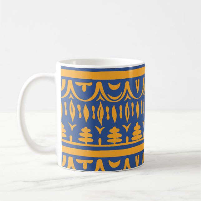 Caneca De Café African Chevrons: Ethnic Tribal Pattern (Esquerda)