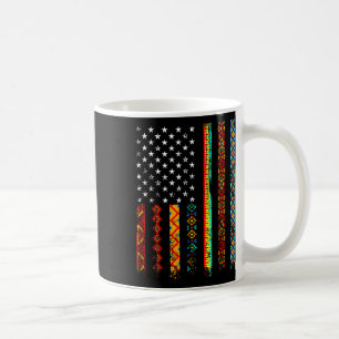 Caneca De Café African Kente Cloth American Flag African Black Hi