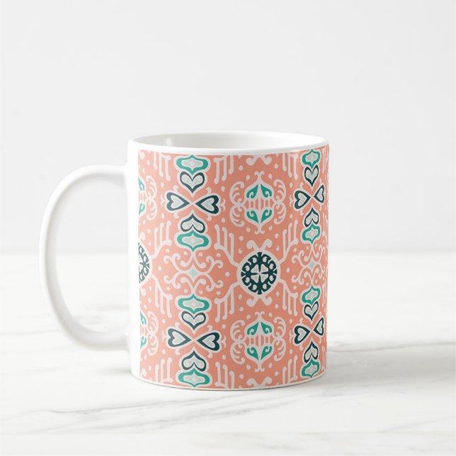 Caneca De Café Africano Tribal, Sem Olhos, Padrão Asteca. (Esquerda)