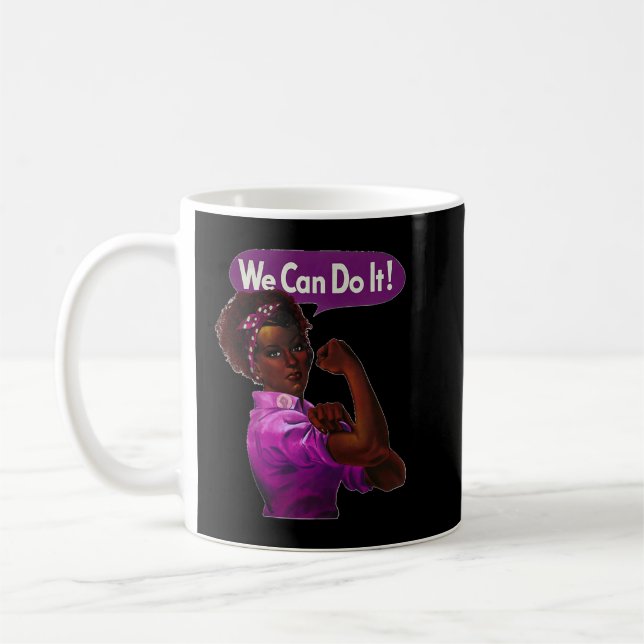 Caneca De Café Afro-americano Rosie the Riveter Black History R (Esquerda)