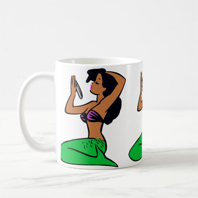 Caneca De Café afro latina mermaid (Esquerda)