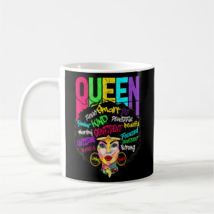 Caneca De Café Afro Queen Smart Forte Mulher Negra Melanin Black