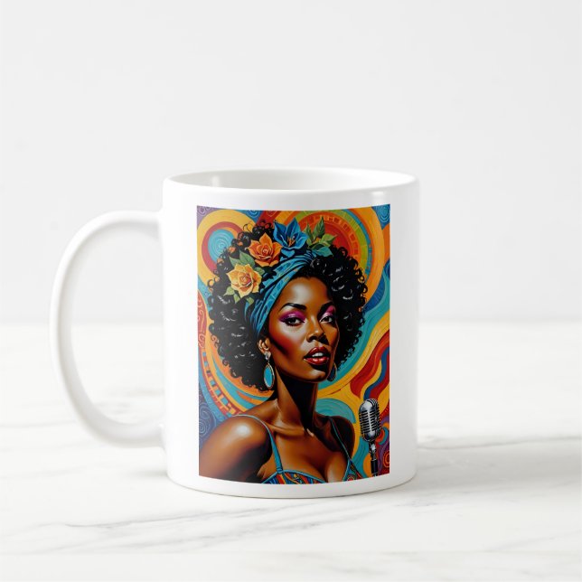Caneca De Café Afro Soul Diva Vibrant Art Tee (Esquerda)