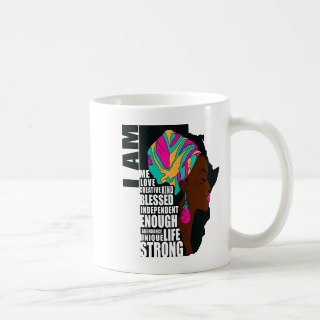 Caneca De Café Afro You Are Enough I Am Insrational Sayings Motiv (Direita)