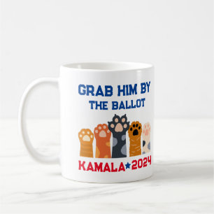 Caneca De Café Agarre-o Pela Dona de Gato do Cédula Kamala Harris
