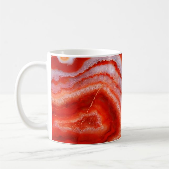 Caneca De Café Ágata de Laranja de Sangue Caída. (Esquerda)