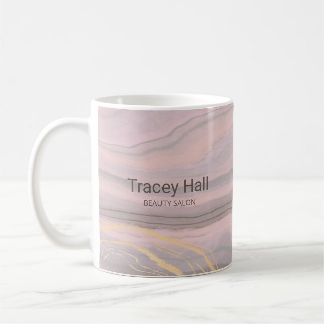 Caneca De Café Ágata terrosa roxa rosa (Esquerda)