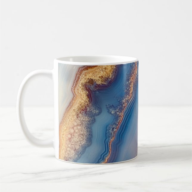 Caneca De Café Agato de rendas azuis (Esquerda)