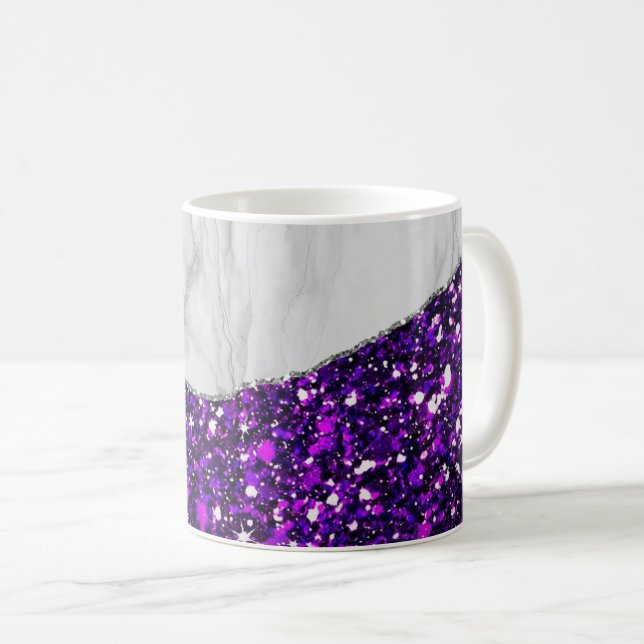 Caneca De Café Agato Preto Gilberto Marble Branco (Frente Esquerda)