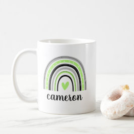 Caneca De Café Agender Rainbow Personalizado