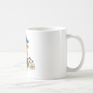 Caneca De Café Agente da polícia feliz que come a rosquinha