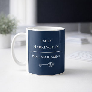 Caneca De Café Agente Imobiliário Classic Key Navy