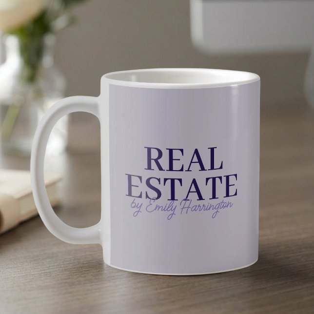 Caneca De Café Agente Imobiliário Lavanda Moderna (Criador carregado)