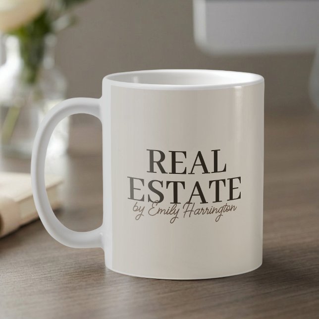 Caneca De Café Agente Imobiliário Moderno e Ecológico (Criador carregado)