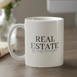 Caneca De Café Agente Imobiliário Neutro Moderno