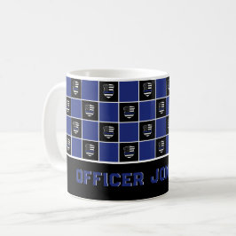 Caneca De Café Agente Policial de Chic - Padrão de Crachá de Linh
