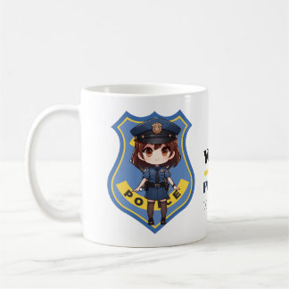 Caneca De Café Agente Policial Kawaii Garota - Mug Café