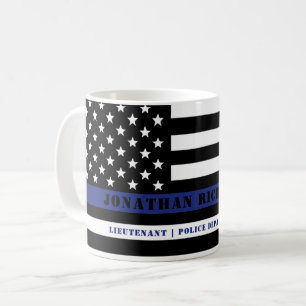 Caneca De Café Agente Policial Thin Blue Line Policial
