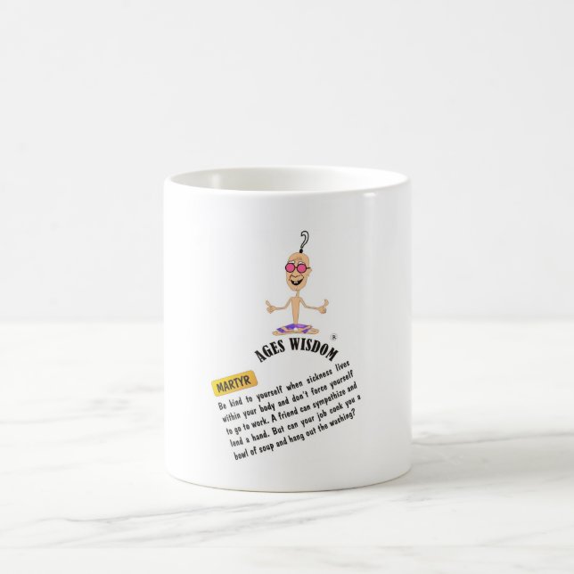 Caneca De Café Ages Wisdom cang "mártir" verdade cômica (Centro)