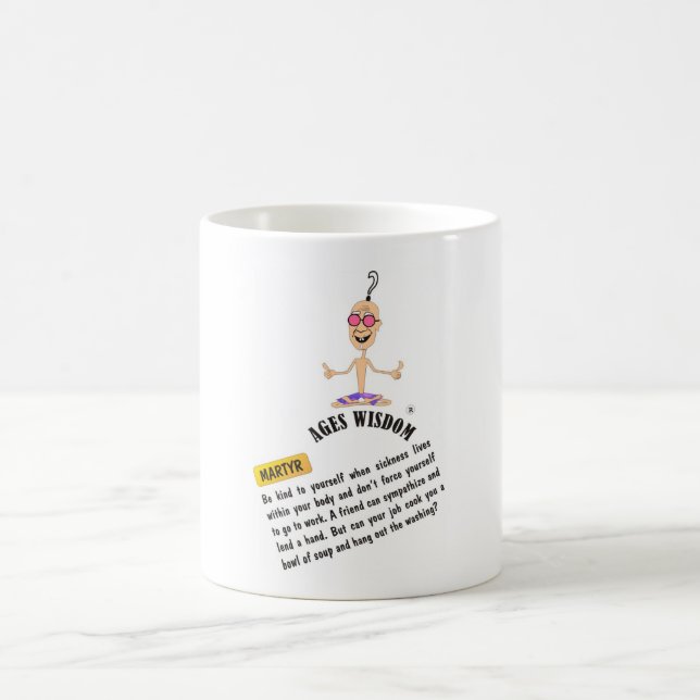 Caneca De Café Ages Wisdom cang "mártir" verdade cômica (Centro)