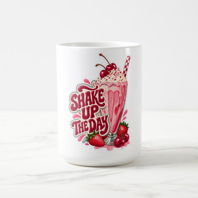 Caneca De Café Agite o Dia Milkshake de Morango (Centro)