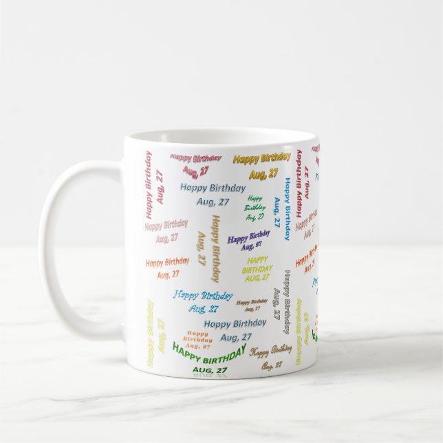 Caneca De Café Agosto, 27 Aniversário Mug (Esquerda)