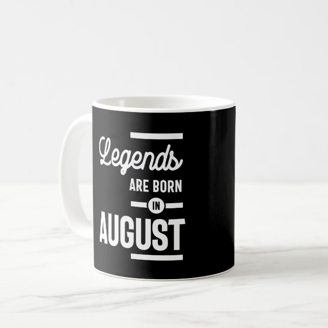 Caneca De Café Agosto Aniversário - Lendas De Presente São Nascer (Frente Esquerda)