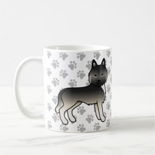 Caneca De Café Agouti Siberian Husky Cartoon Dog & Paws