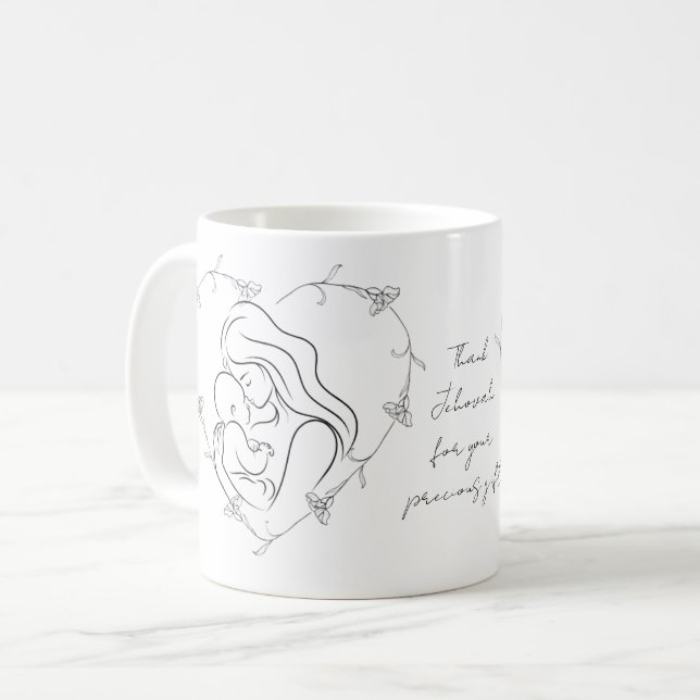 Caneca De Café Agradeça a Jeová pelo seu precioso presente - Mamã (Frente Esquerda)