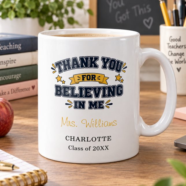 Caneca De Café Agradecimento ao Professor Obrigado (Criador carregado)
