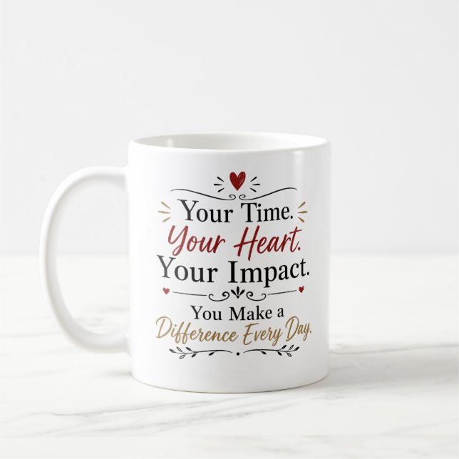 Caneca De Café Agradecimento aos Voluntários – Obrigado  (Esquerda)