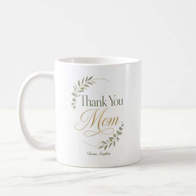 Caneca De Café Agradecimento Mãe Apreciação Botânica (Esquerda)