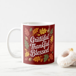 Caneca De Café Agradeço a citação de Ação de Graças abençoada