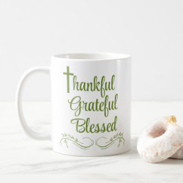 Caneca De Café Agradeço a citação de Ação de Graças abençoada e a