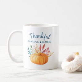 Caneca De Café Agradeço a sua benção com a Abóbora Laranja