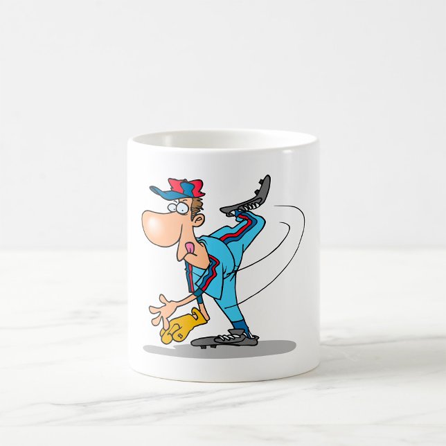 Caneca De Café Agressivo Desenho Animado de um Arremessador de Be (Criador carregado)