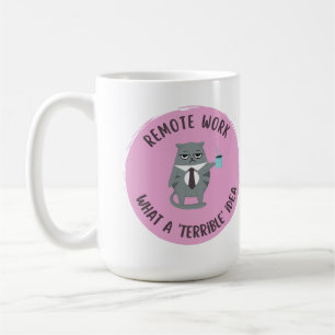 Caneca De Café Agressivo passivo (trabalho remoto) (rosa)