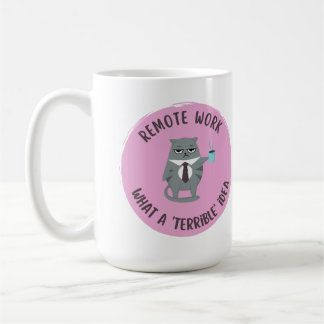 Caneca De Café Agressivo passivo (trabalho remoto) (rosa)