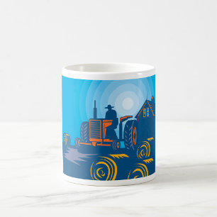 Caneca De Café Agricultor Num Trator